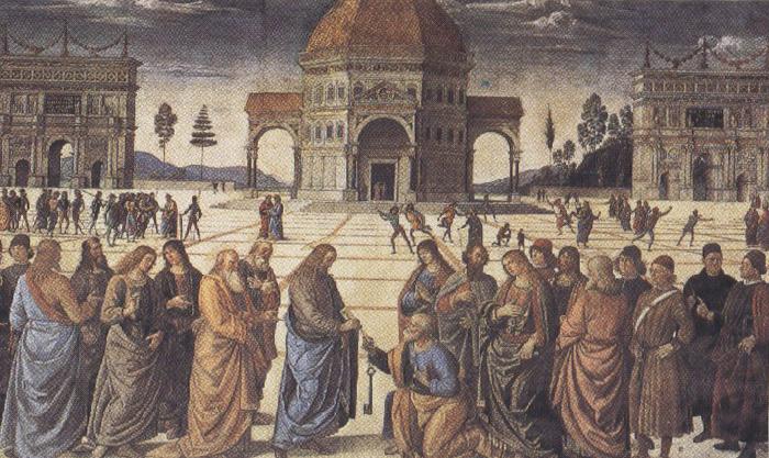 Sandro Botticelli Pietro Perugino,Consigning the Keys (mk36) Germany oil painting art